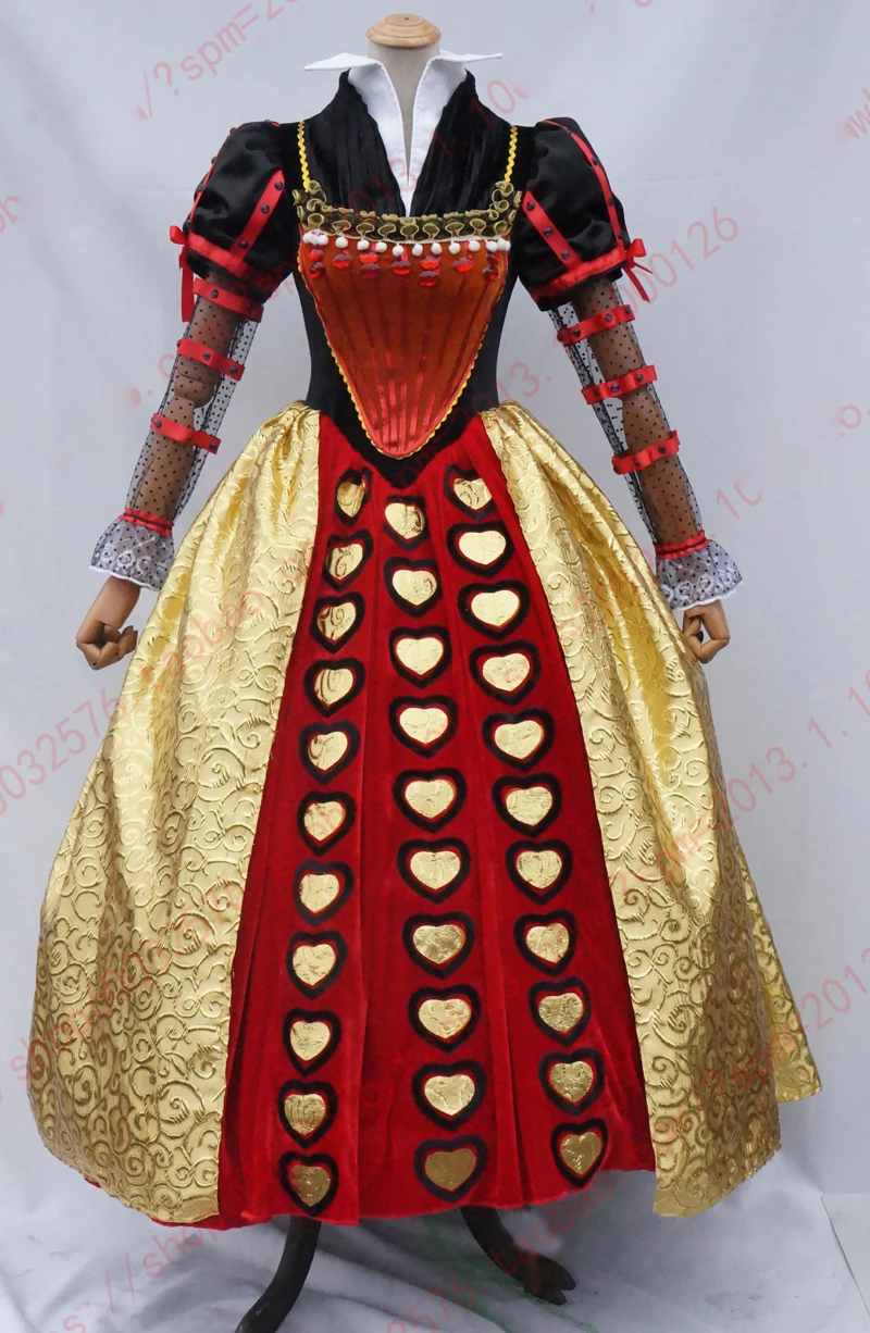 

New Style Red Queen Alice Wonder Cosplay Costume Princess Dress Fancy Halloween Party Clothing For Adult Women