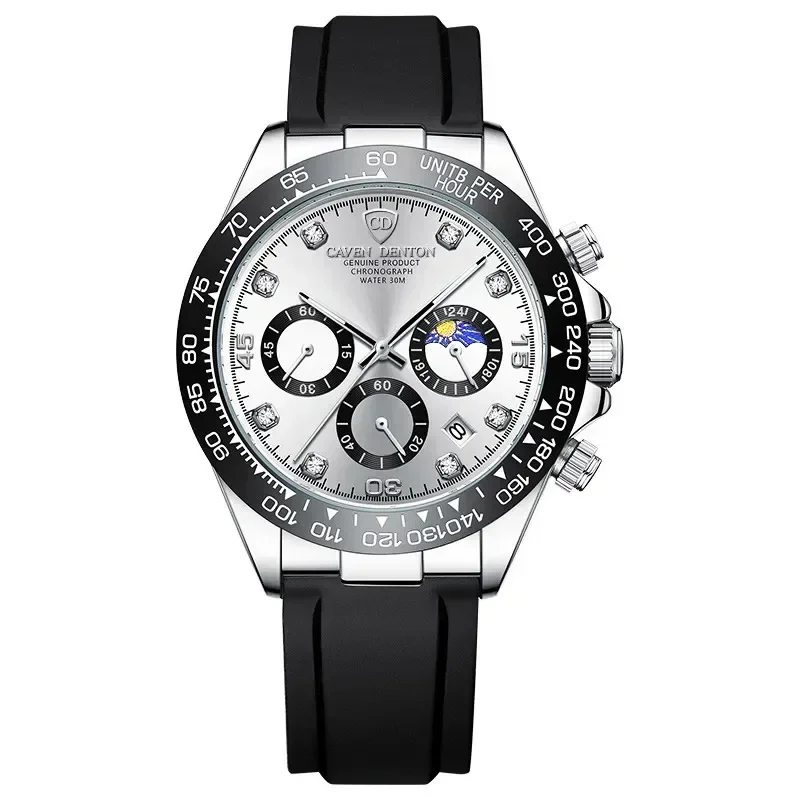2025 Men's Watch Belt Waterproof Multi -function Chronograph Racing Dial Male's Wristwatch