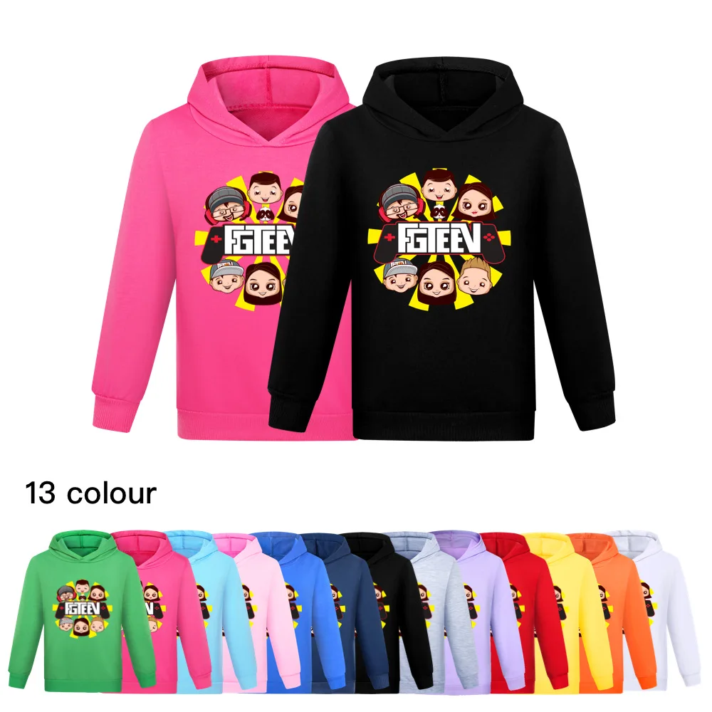 

Funny Cartoon FGTEEV Hoodie Kids Hoody Sweatshirt Boys Pullover Hip Hop Coats Toddler Girls Spring Autumn Clothes Boys Outerwear