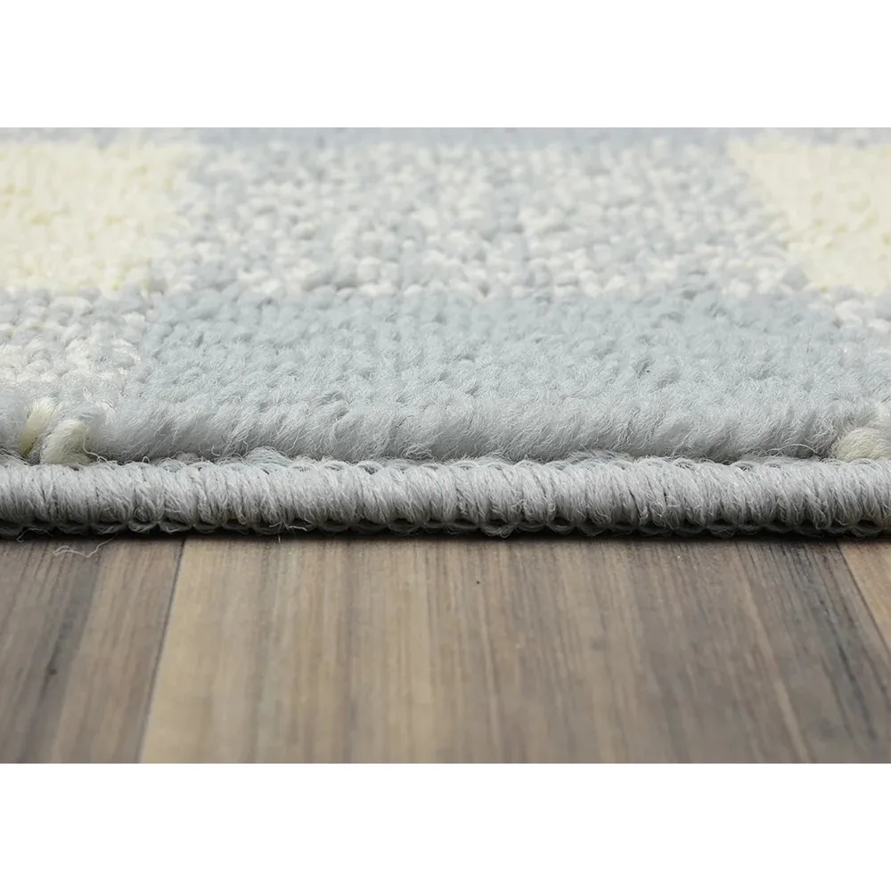 Garland Rug Country Living Buffalo Plaid Polypropylene Soft Silver/Ivory Indoor Area Rug, 5' x 7'