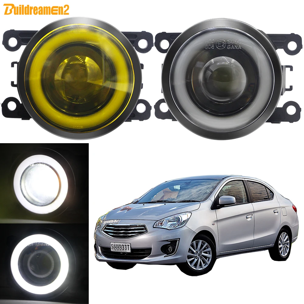 

2 X Car COB Fog Light with Angel Eye DRL For Mitsubishi Attrage Mirage G4 Sedan 2012-2020 30W LED Fog Daytime Running Lamp H11