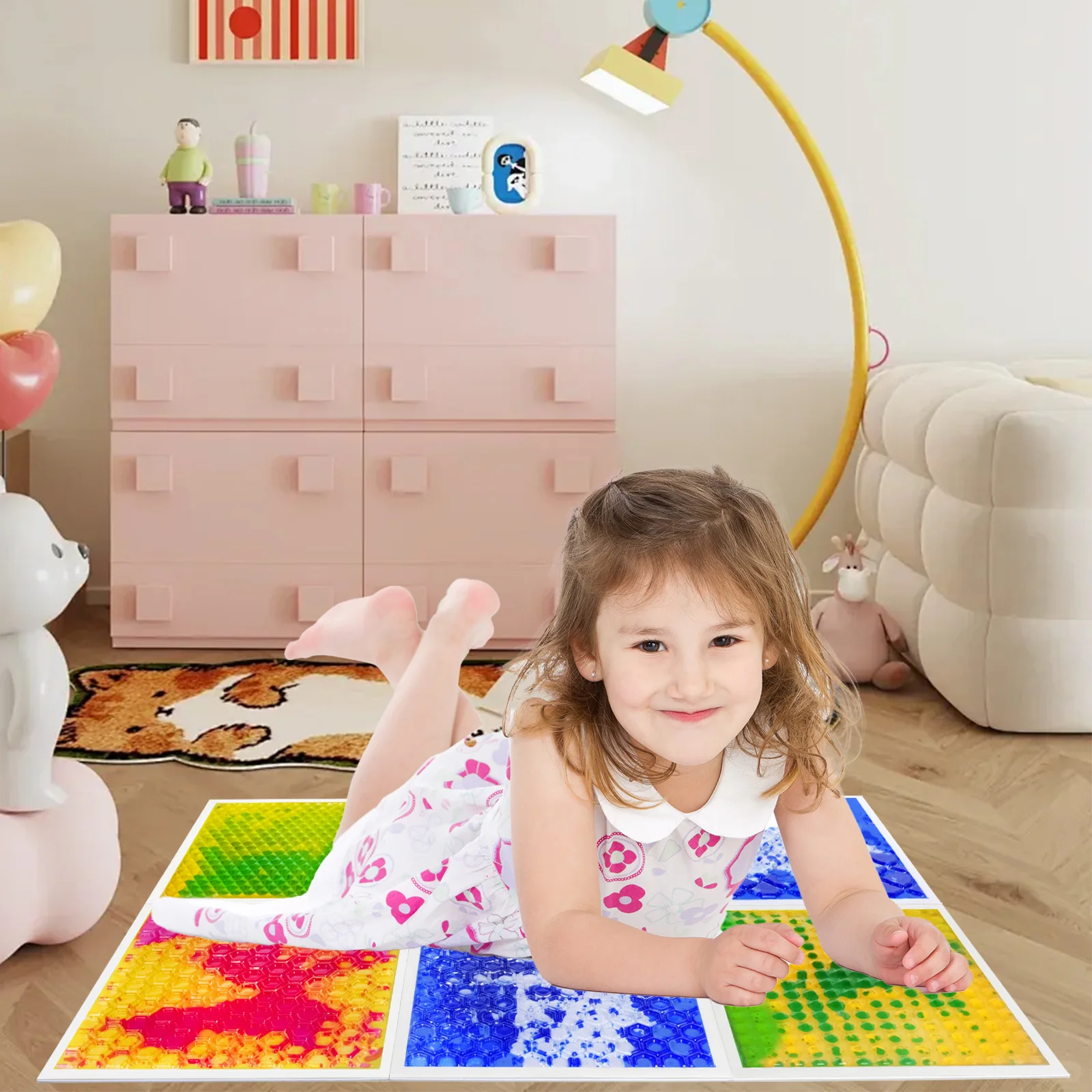 

Sensory Toys Mat Feet Tiles - Enhance Walkability for Interactive Sensory Floor Mat Activity Aid for Children's Development