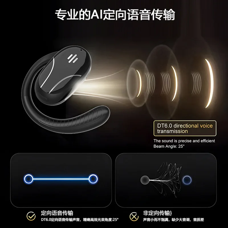 Intelligent multilingual Bluetooth translation earphones with noise reduction and touch digital display screen