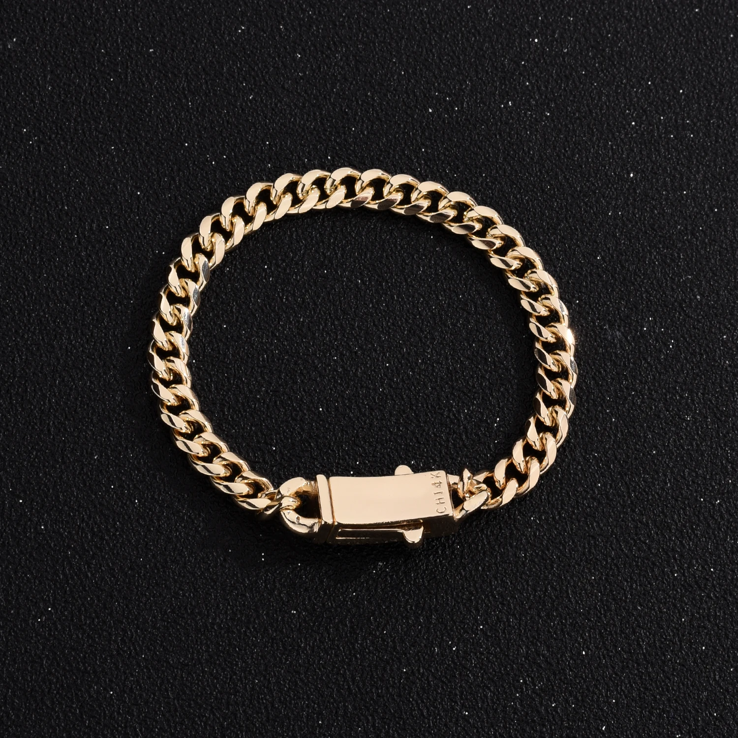 Monaco anklet 6mm Cuban chain women's anklet copper material electroplated 14k gold men's anklet length can be customized