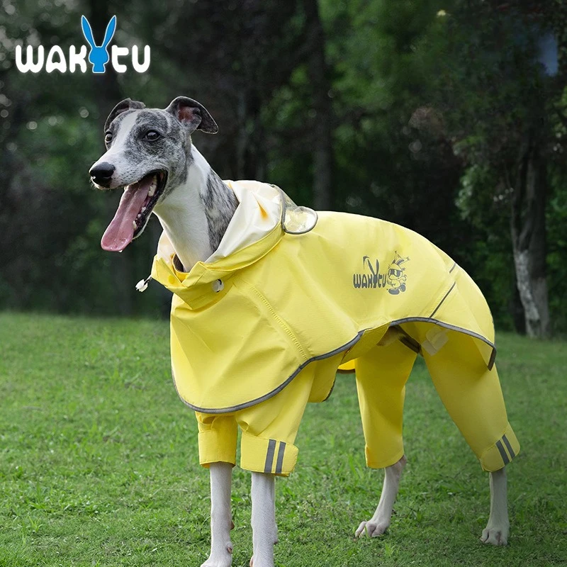 

Wakytu Новый большой дождевик для собак из Великобритании, повседневное водонепроницаемое пальто для домашних собак, ветрозащитное и непромокае для собак среднего размера