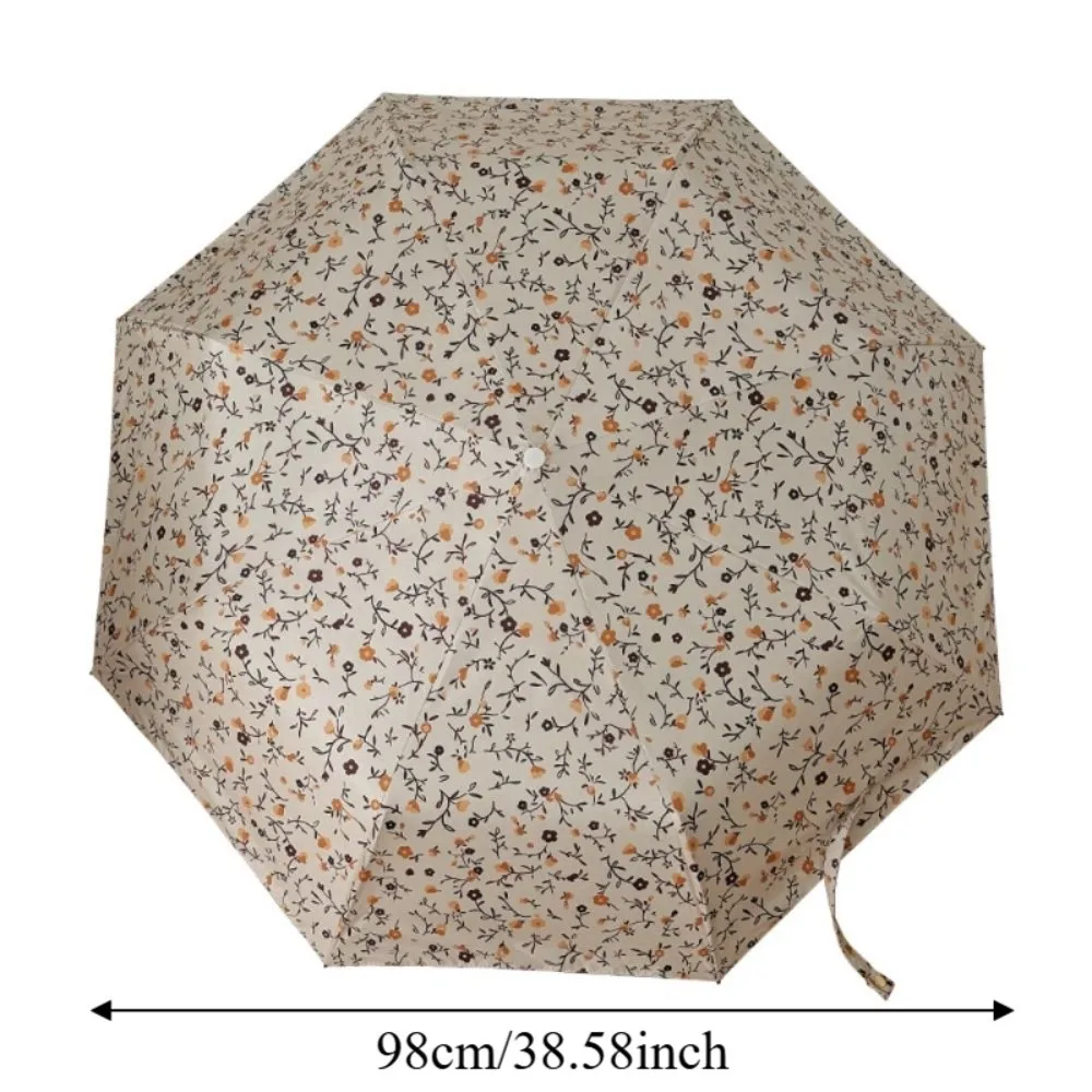 

Полностью автоматический/ручной складной зонт от дождя с изогнутой ручкой, цветочным узором, винтажный, с защитой от УФ-излучения