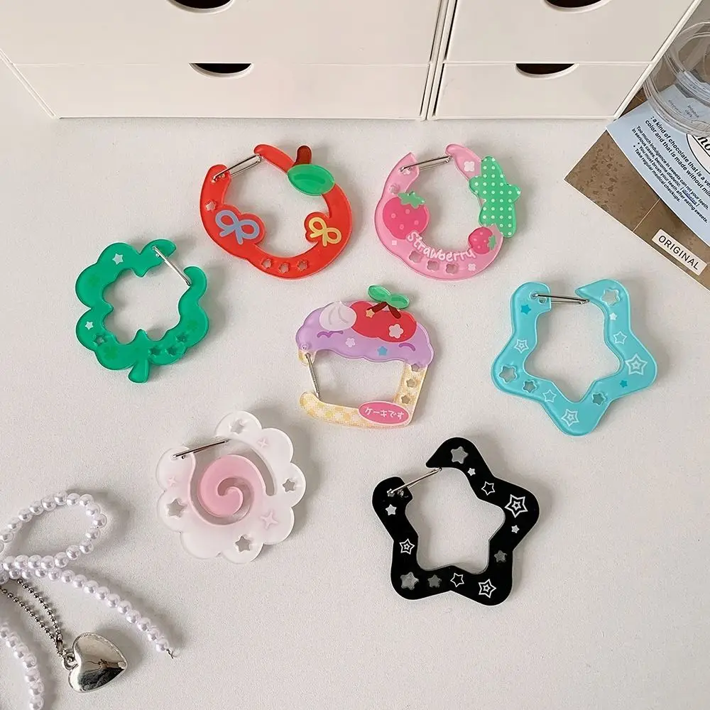 High Quality Acrylic Carabiner Fruit Cupcake Star Shaped Keychain Decor Key Ring Pendant Bag Charms