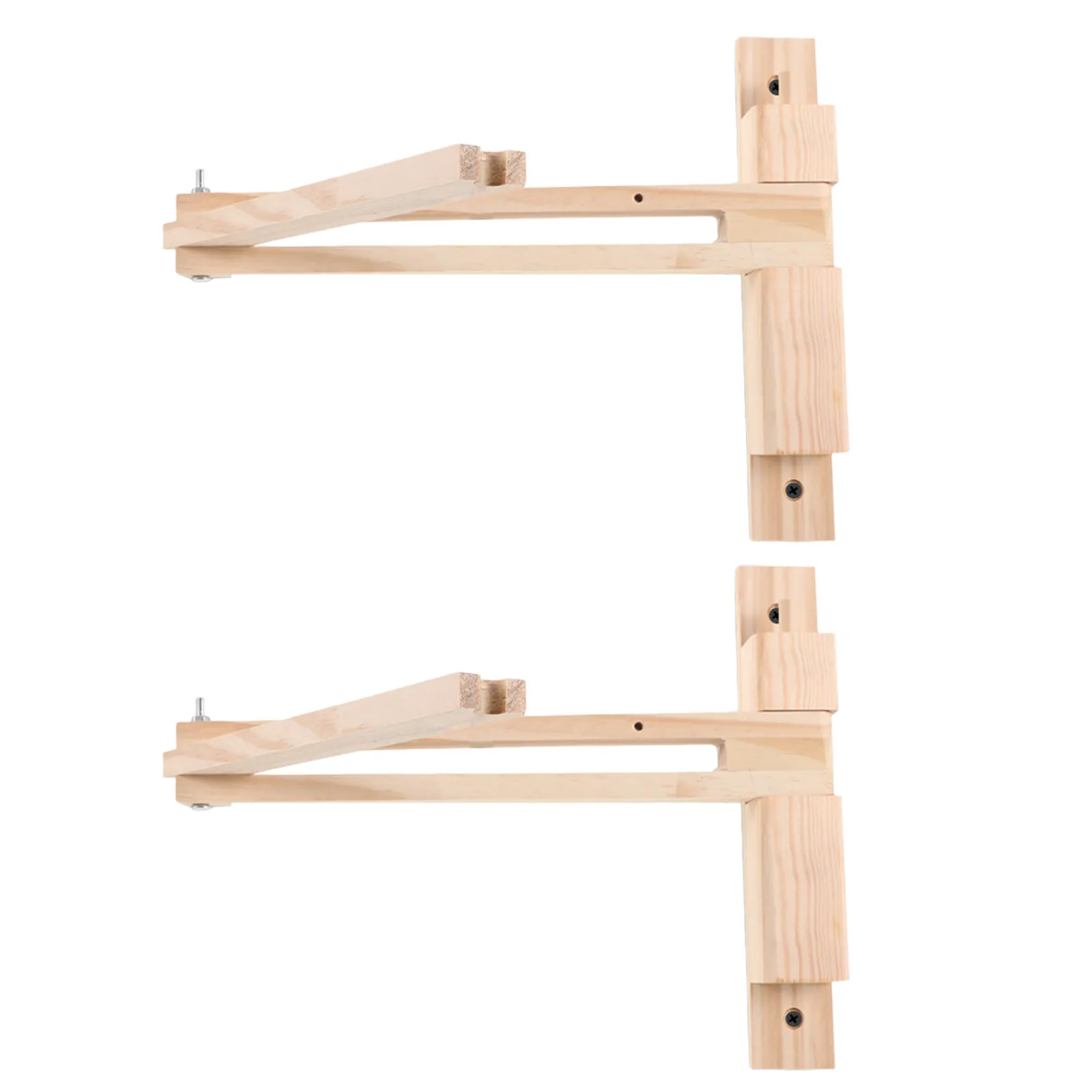 2Pcs Folding Wood Shelf Brackets Wall Mount Adjustable Lamp Stand Reading Light Support Bedroom Study Wood Shelf Brackets