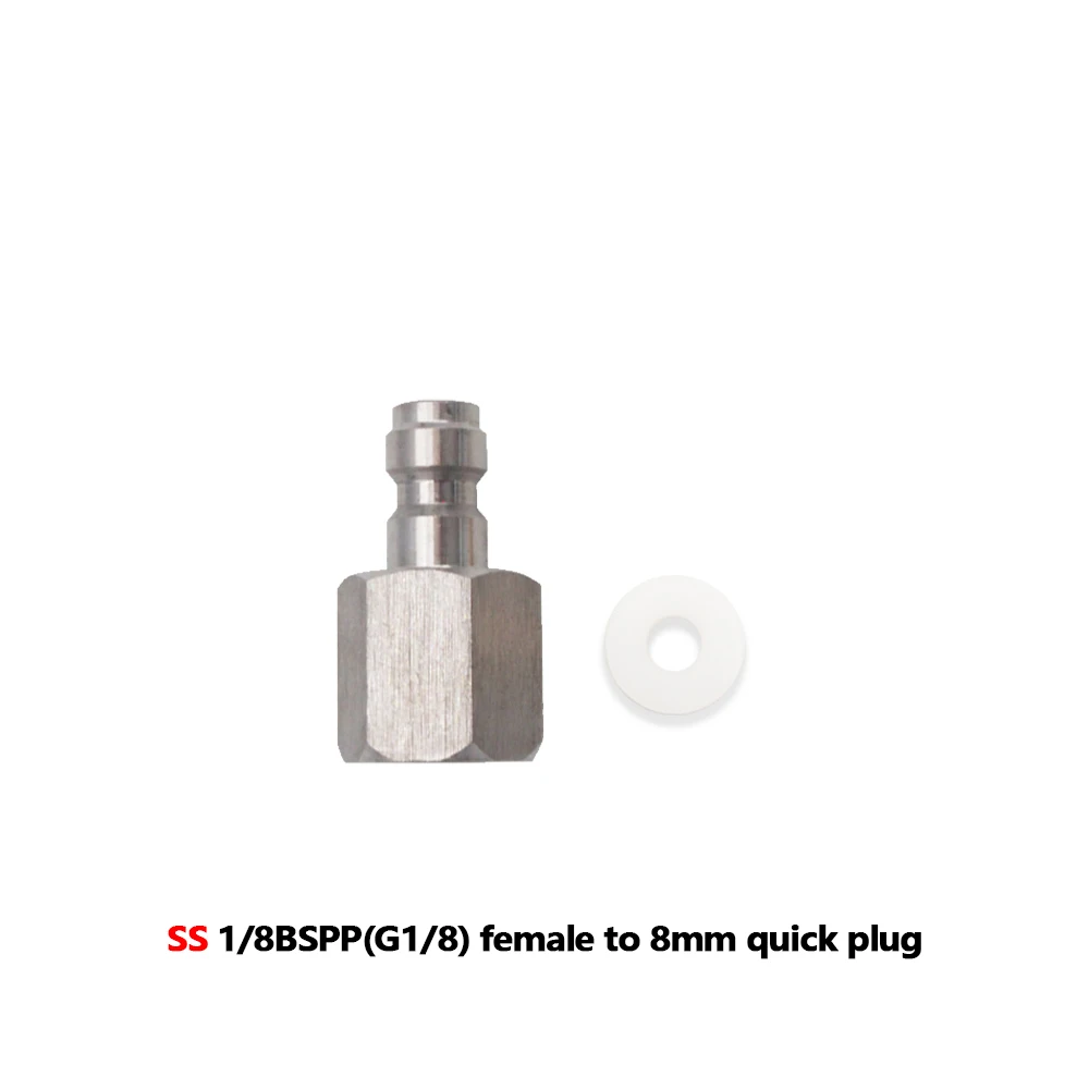 HPA GAS Foster Quick Disconnect AIR CO2 QC02 M10 NPT BSP G1/8" Füllnippel Stecker/Buchse Adapter Kopplerstecker 8mm