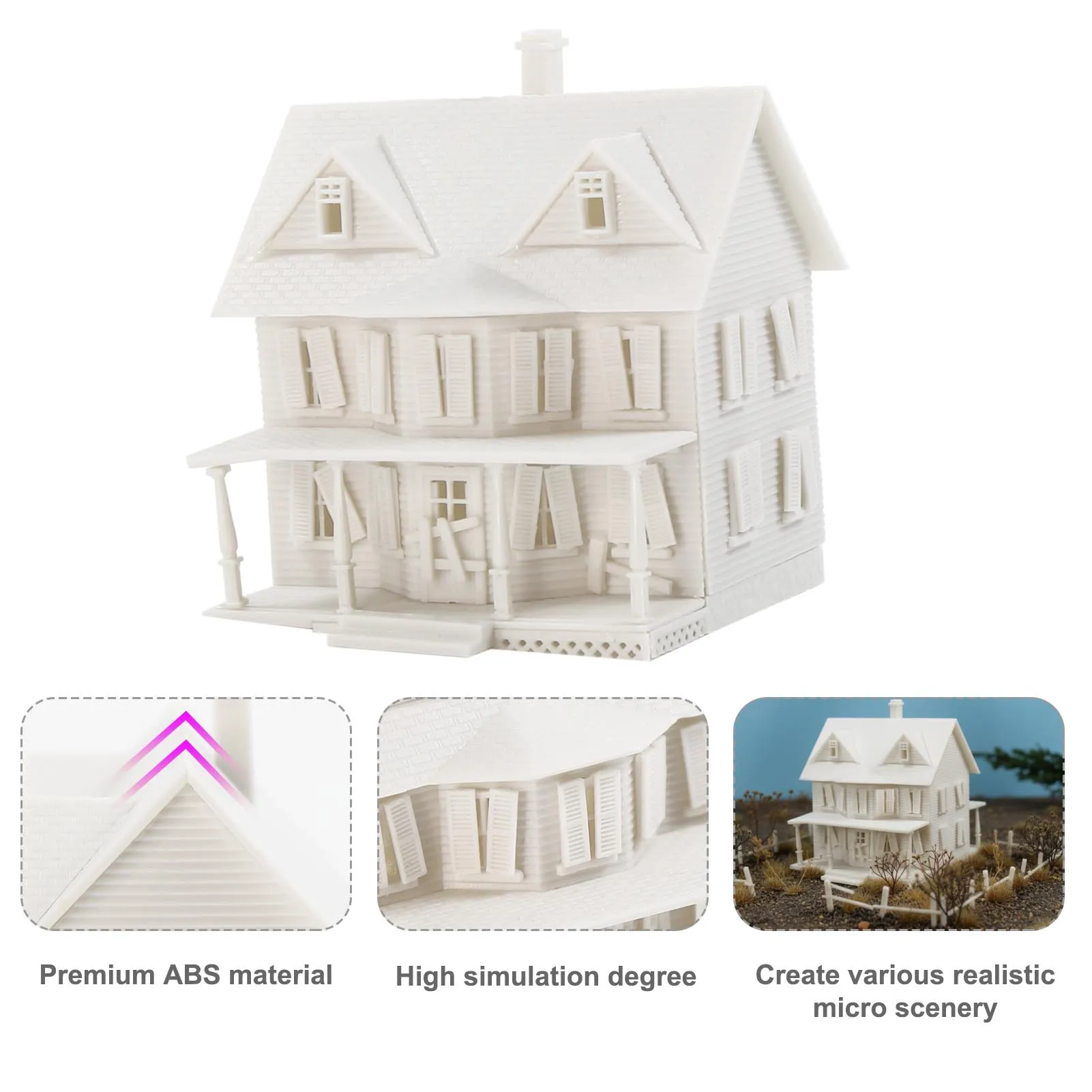 Evemodel Modello Railraod Building N Scala 1:160 Modello Casa stregata Smontato Non verniciato JZN5883JJ