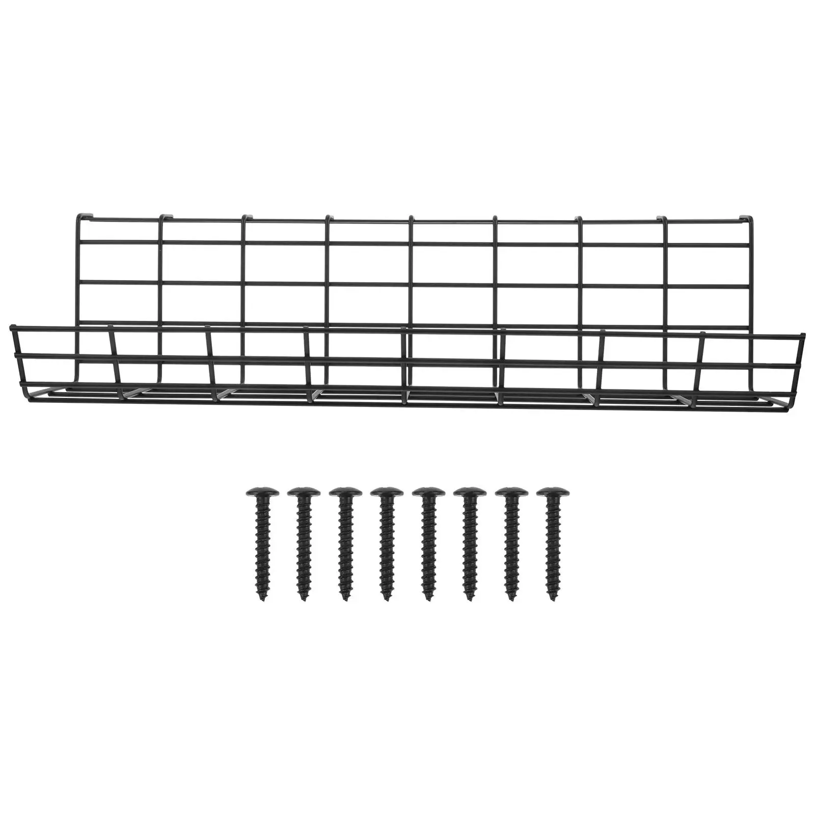

Storage Rack Shelves Iron Cable Organizer Wire Office with Cover Under Desk Management Supply Tray