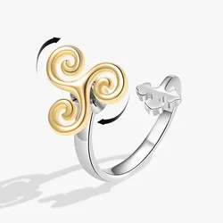 Anti Stress Anxiety Ring for Women Teen Wolf Triskele Triskelion Inspired Spinner Fidget Rings 2025 Triple Spiral Finger Jewelry