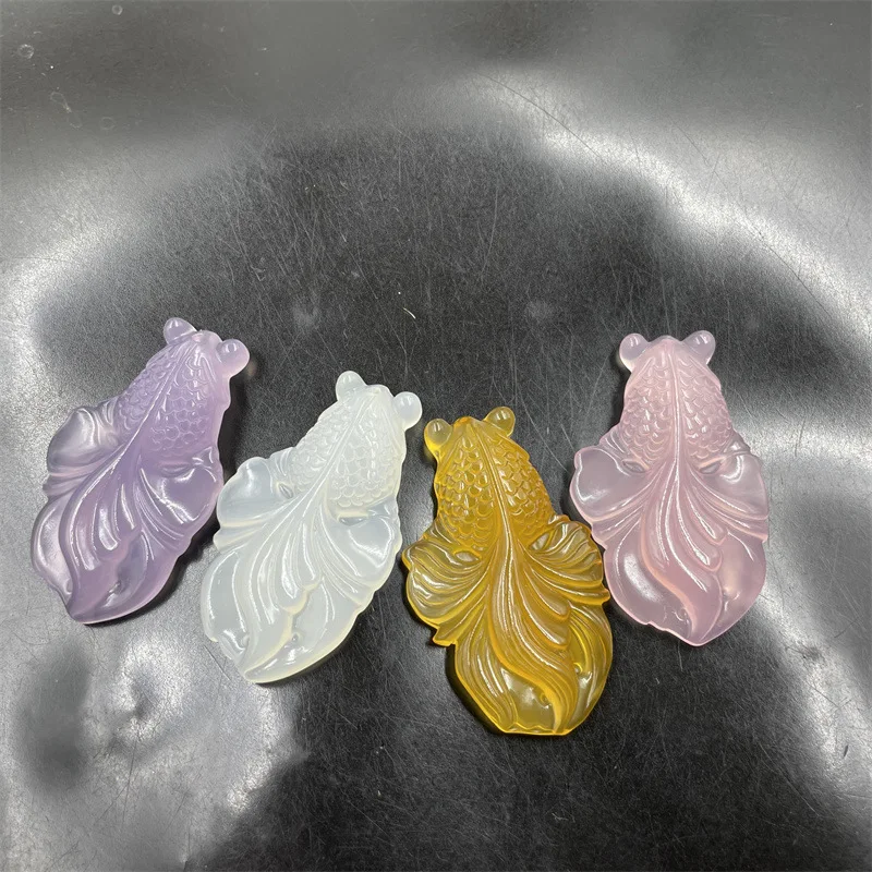 Cheap Jade Natural Genuine Goods Pink Chalcedony Agate Goldfish Pendant White Chalcedony There Are More than Yellow-Fin Tuna Pen