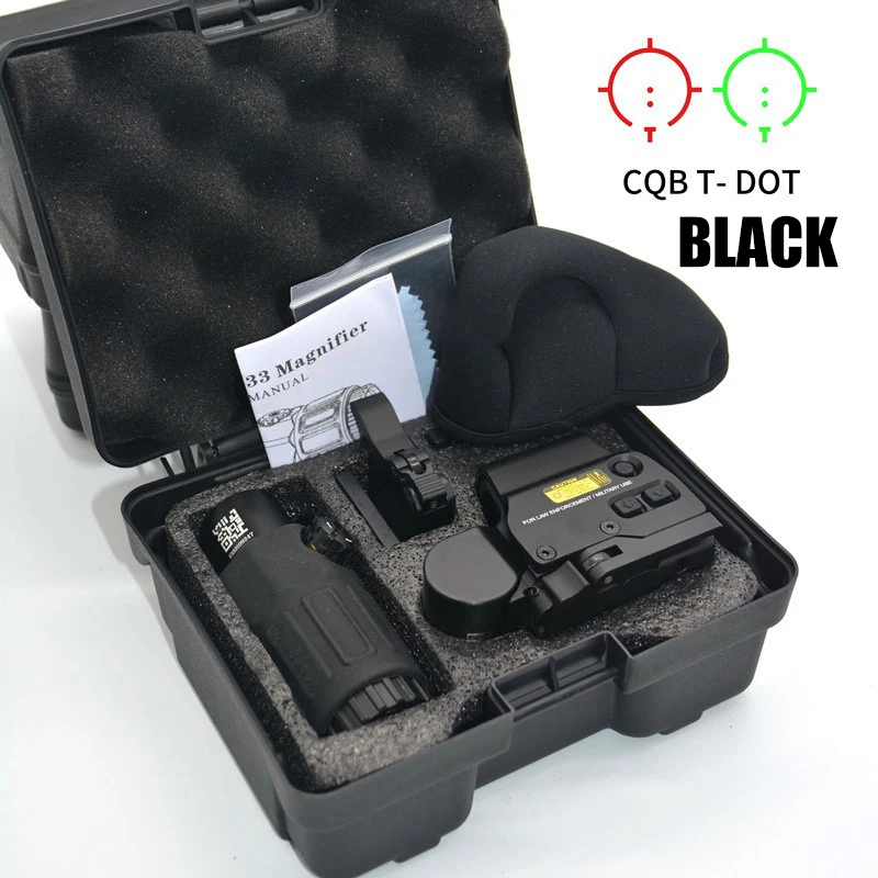 558 G33 Holographic Box Set Tactical Red Green Dot Sight Scope 3X Magnifier Combo Hunting Shooting Optical Reflex Scope view 3