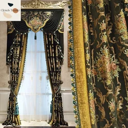 European Style Curtains for Living Dining Room Bedroom Luxury Light Luxury American Villa High Rise Finished Chenille Customie