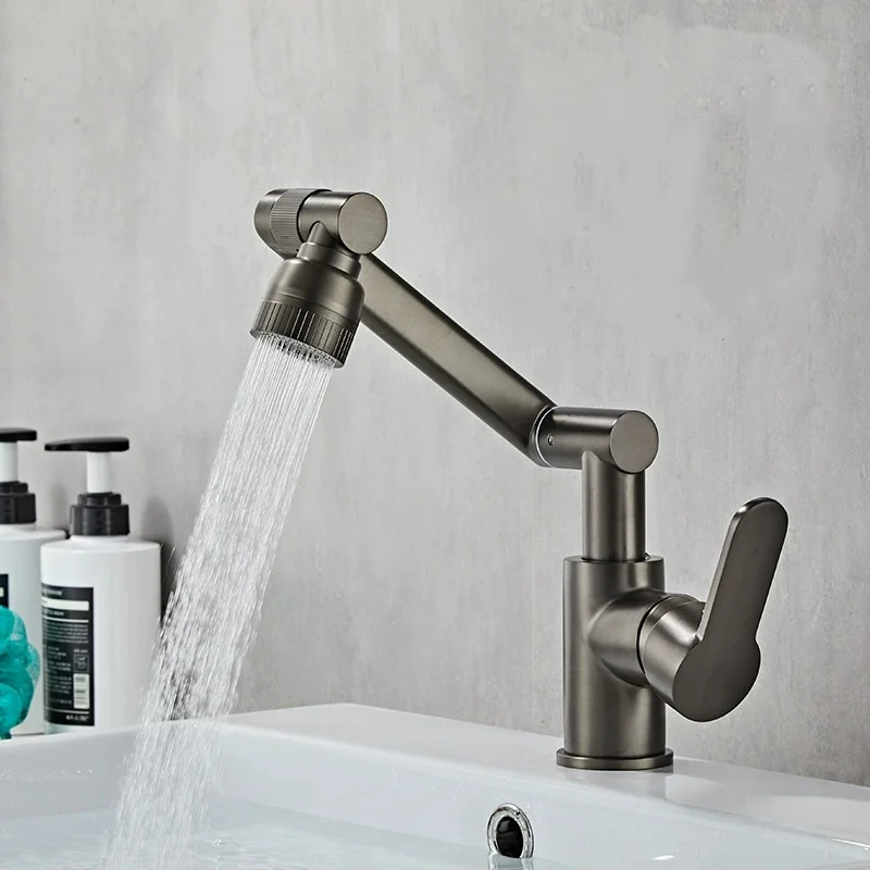 

1pc Copper Universal Faucet For Washbasin, Bathroom Hot And Cold Aerator Brass Faucets, Bathroom Accessories