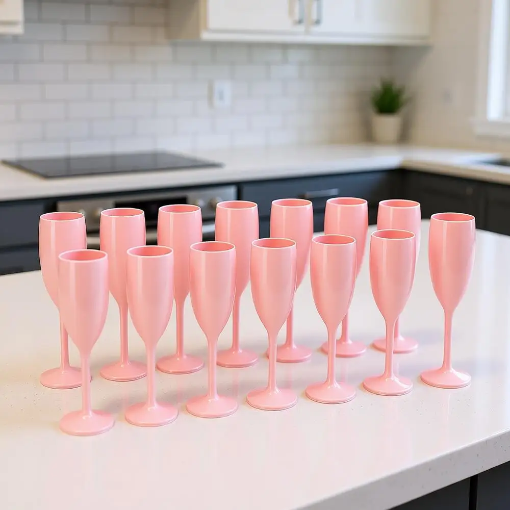 

Акриловые бокалы для шампанского, многоразовые небьющиеся пластиковые стаканы для тостов на свадьбу, девичник, вечеринку в честь невесты