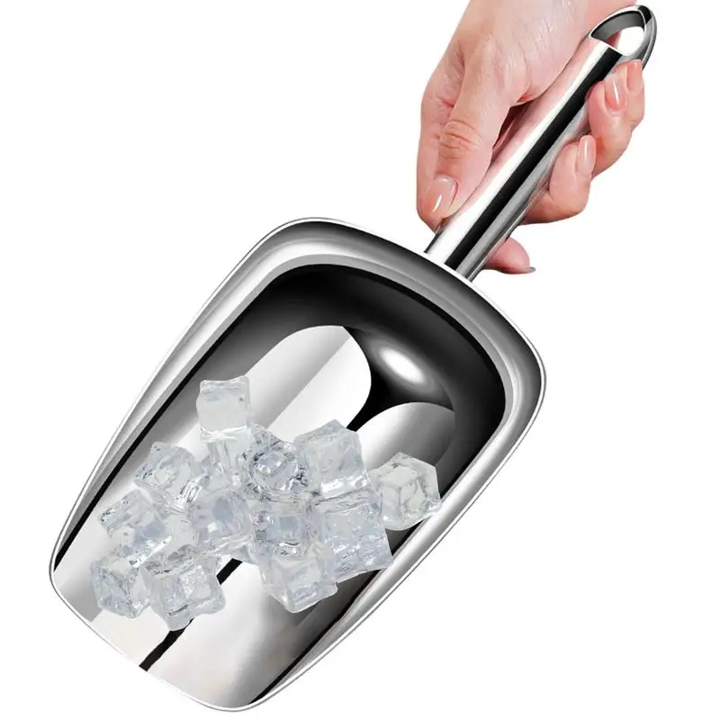 

Stainless Steel Ice Scoop Durable Ice Scraper Multifunctional Flour Husker Food Measuring Scoop Shovel Candy Bin Kitchen Gadget