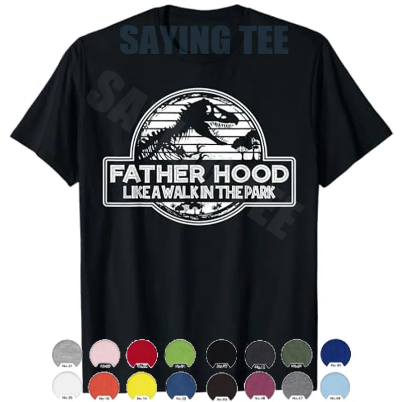 Vaterschaft ist wie ein Spaziergang im Park Retro Dinosaurier Papa T-Shirt Y2k Herrenmode Vatertag Ehemann Papa Geschenk Neuheit T-Shirt Tops – Detail 5