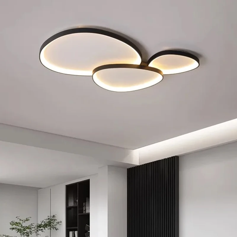 Plafonnier LED en Mangue Ultramince au Design Nordique Moderne, Luminaire Décoratif d'NikDisponible en Noir et Blanc, Idéal pour un Salon, une Salle à Manger ou une Chambre à Coucher