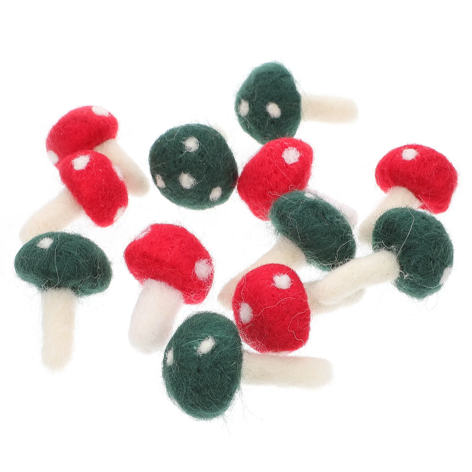 12 Pcs Jesus Mushroom Felt Mushrooms Child Country Decor Wool Rustic Garland Decoration