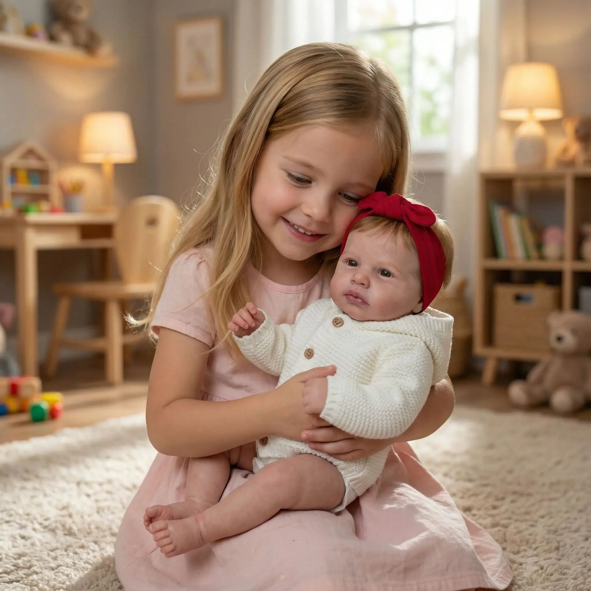 49cm LOULOU Realistische pasgeboren babypop Reborn Slapende zachte siliconen pop met ingebed haar, levensechte prinses peuter speelgoed cadeau