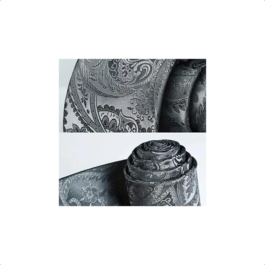 Мужские галстуки HISDERN с узором пейсли, однотонный носовой платок, мужской галстук с цветочным принтом и нагрудный квадратный комплект, свадебные классические мужские галстуки