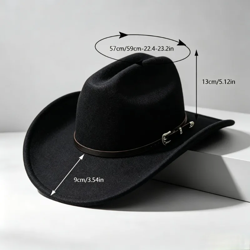 Nuevo Sombrero Vaquero Occidental Unisex 2026 de Cuero Vintage con Ala Ancha, Estilo Caballero, Vaquera, Jazz, Cloche, Iglesia, Sombrero Hombre, Gorras 2026