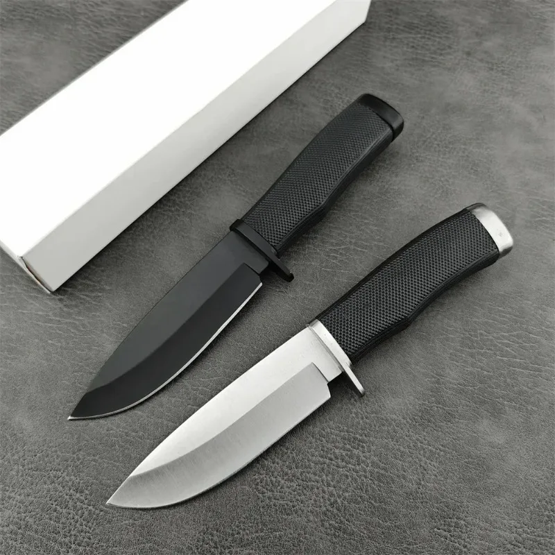 High hardness practical outdoor straight knife, 5Cr13Mov blade, ABS handle camping hunting nylon sheath life-saving tool knife