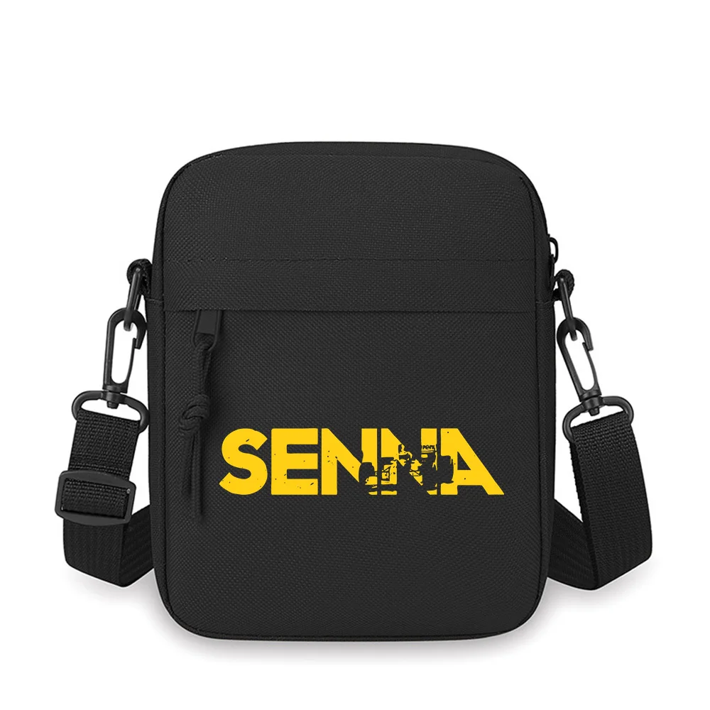 

SENNA racing car silhouette yellow Men Crossbody Bag Single Shoulder Women Cartoon Anime Film Printing Design Unisex
