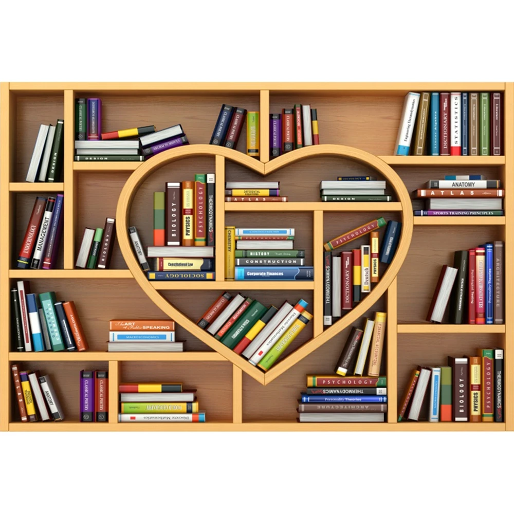 Vintage Bookself ฉากหลังสำหรับถ่ายภาพ Grunge Study Room Decor Photocall ภาพเด็กทารกถ่ายภาพพื้นหลัง Photo Studio