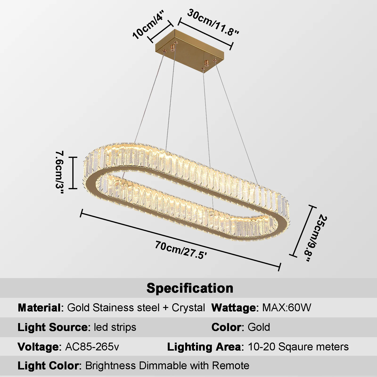 VETRULUS Moderne Anhänger Licht Luxus Kristall Oval Design Led Kronleuchter Decke Lampe Nordic Hängen Leuchte Wohnzimmer Schlafzimmer Hotel Lüster 3