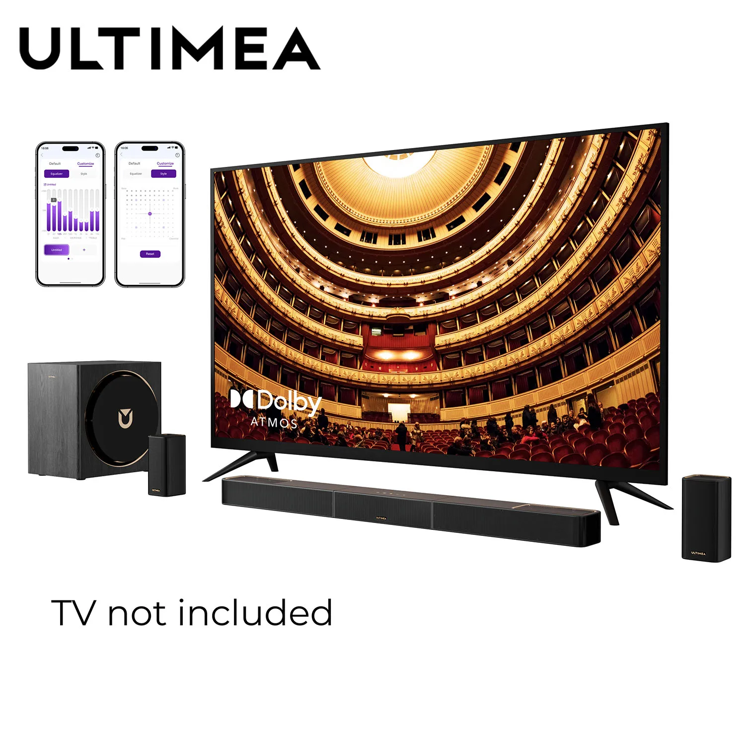 

ULTIMEA Skywave X60 7.1.4ch Wireless Surround Sound System for TV with Dolby Atmos Home Cinema Soundbar with Wireless Subwoofer