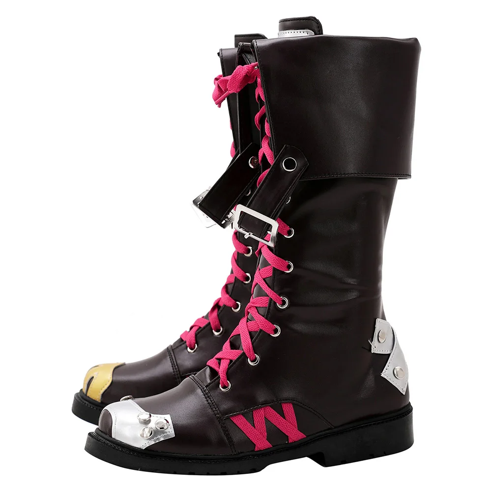 Arcane LoL Jinx Cosplay Chaussures, Bottes, Costumes d'Halloween, Accessoire, Sur Mesure