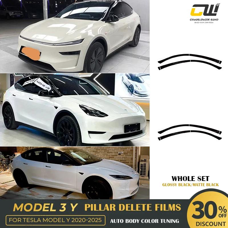 

For Tesla Model Y Juniper 2025+ Car Pillar Delete Sticker Blackout Wrapping Film Strip Trim Model 3 Y Hidden Windows Accessories