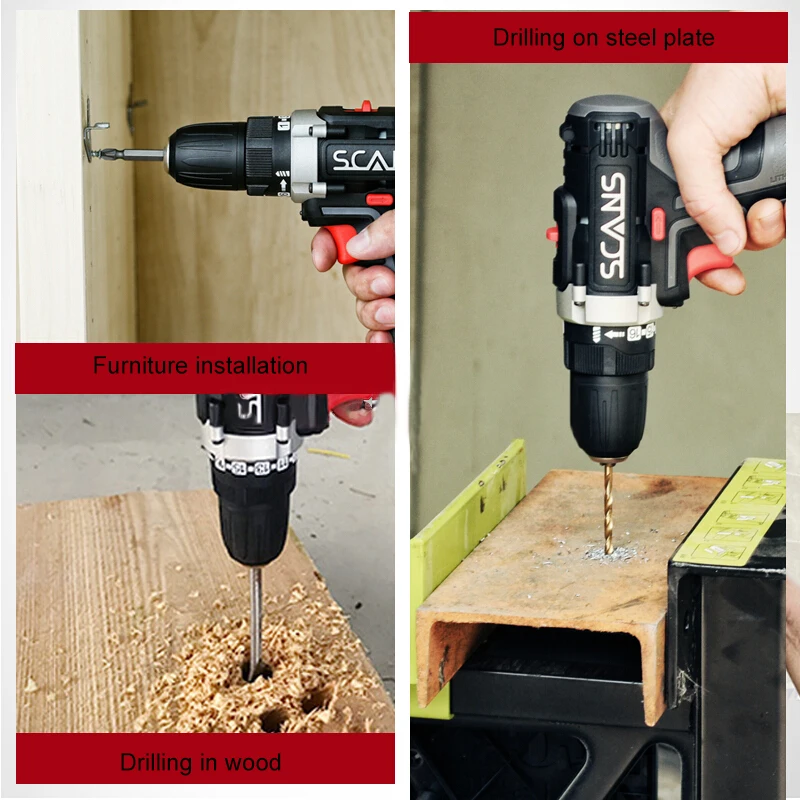 Digitaliza ferramentas k211 12v, ferramentas elétricas sem fio li-íon e kit de combo de condutor compacto com 2 baterias de 2*2 ah