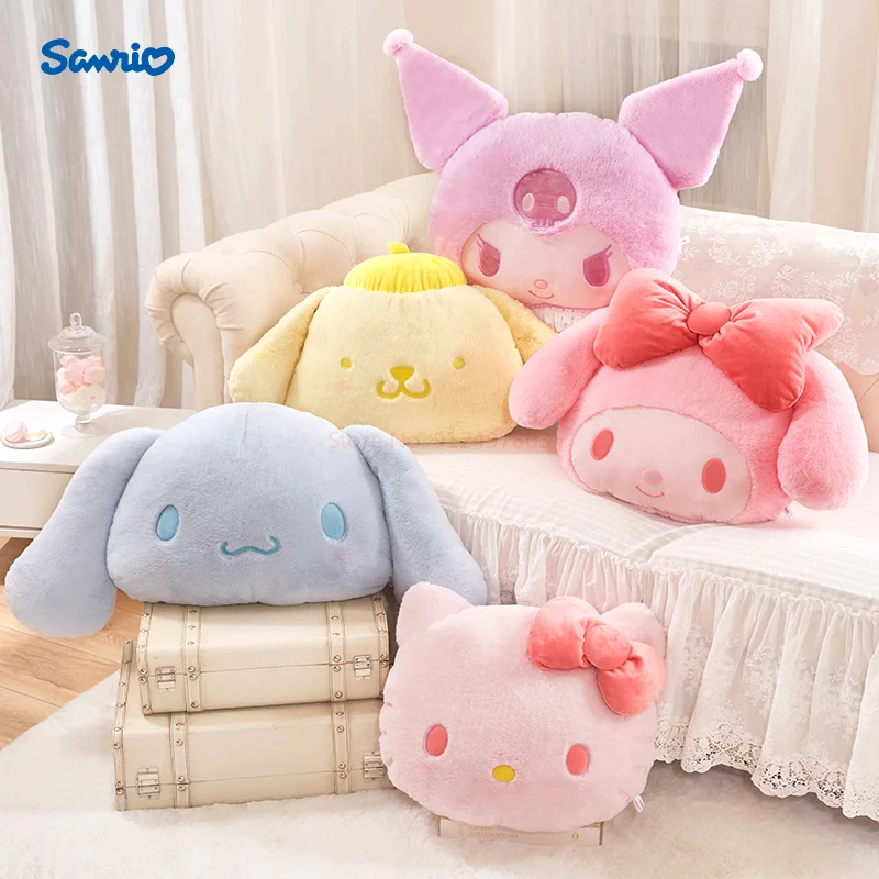 

Sanrio Cinnamoroll Hellokitty Melody Kuromi Plush Doll Rainbow Makaron Series Pochacco Soft Plushie Cushion Pillow Doll Toy Gift