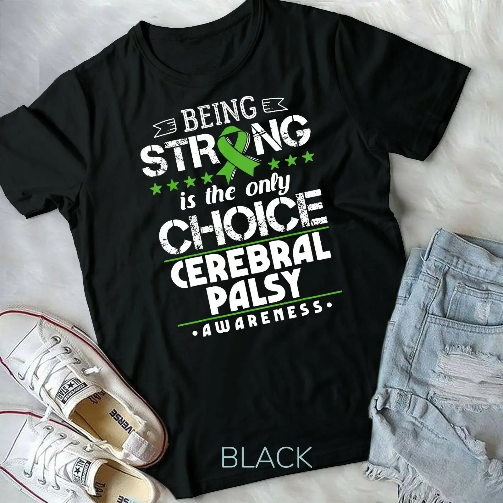 Green Ribbon - Cerebral Palsy Awareness T-Shirt Unisex T-shirt