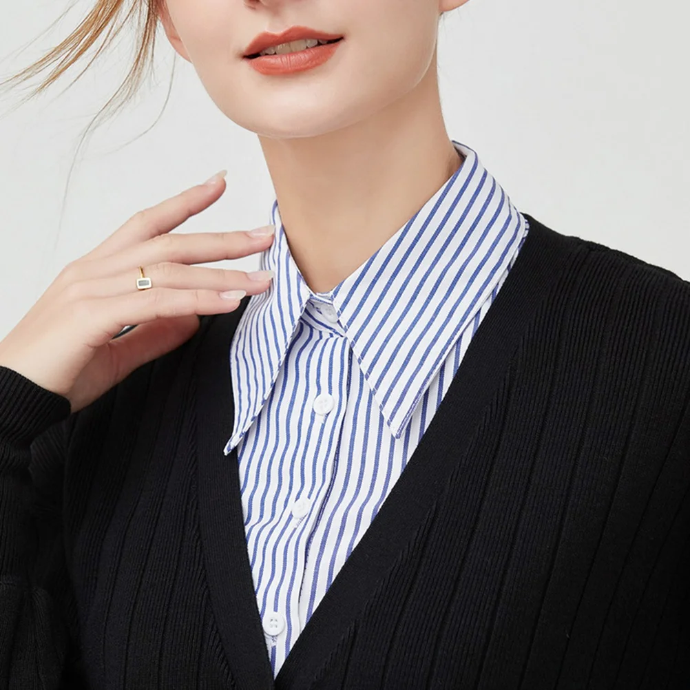 Girls Detachable Fake Collar Blouse for Women Shirt All-match Cotton False Women's