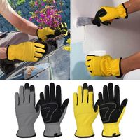 Yellow Grey Working Gloves Gift Wear Resistant Soft Gardening Glove Sweat Absorption Non-slip Touch Screen Gloves Outdoor Work