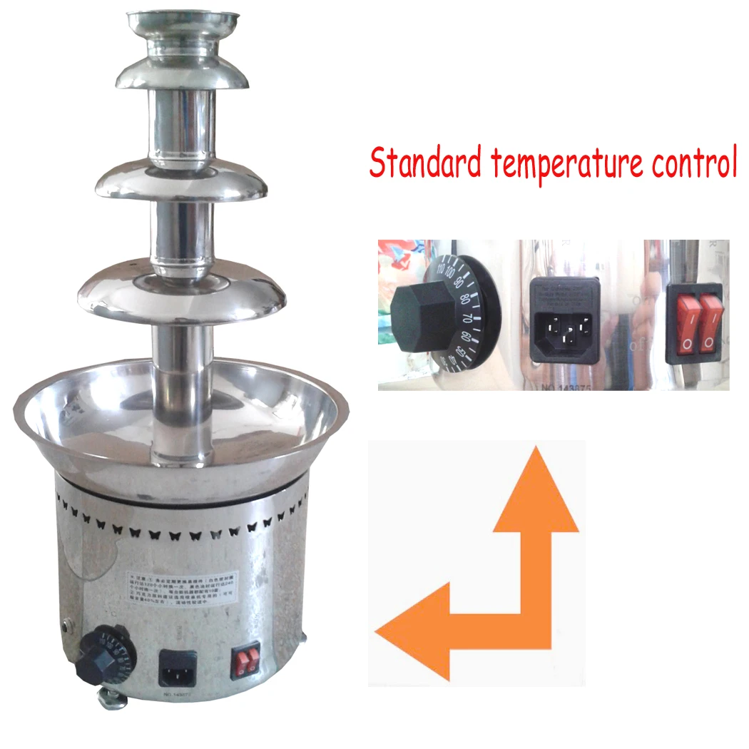 Electronic digital 4 tiers Commercial Stainless Steel Chocolate Waterfall Fountain Machine