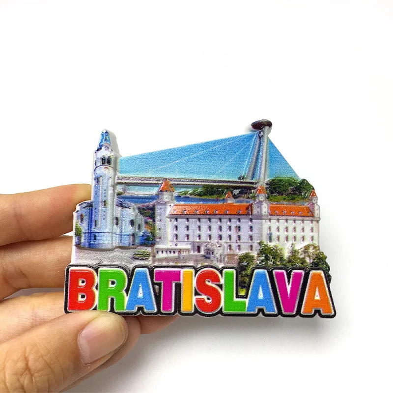 

3D Resin Bratislava Slovakia Fridge Magnet - Local Landmark Souvenir Aimants Frigo Refrigerator Magnets Decoración Hogar