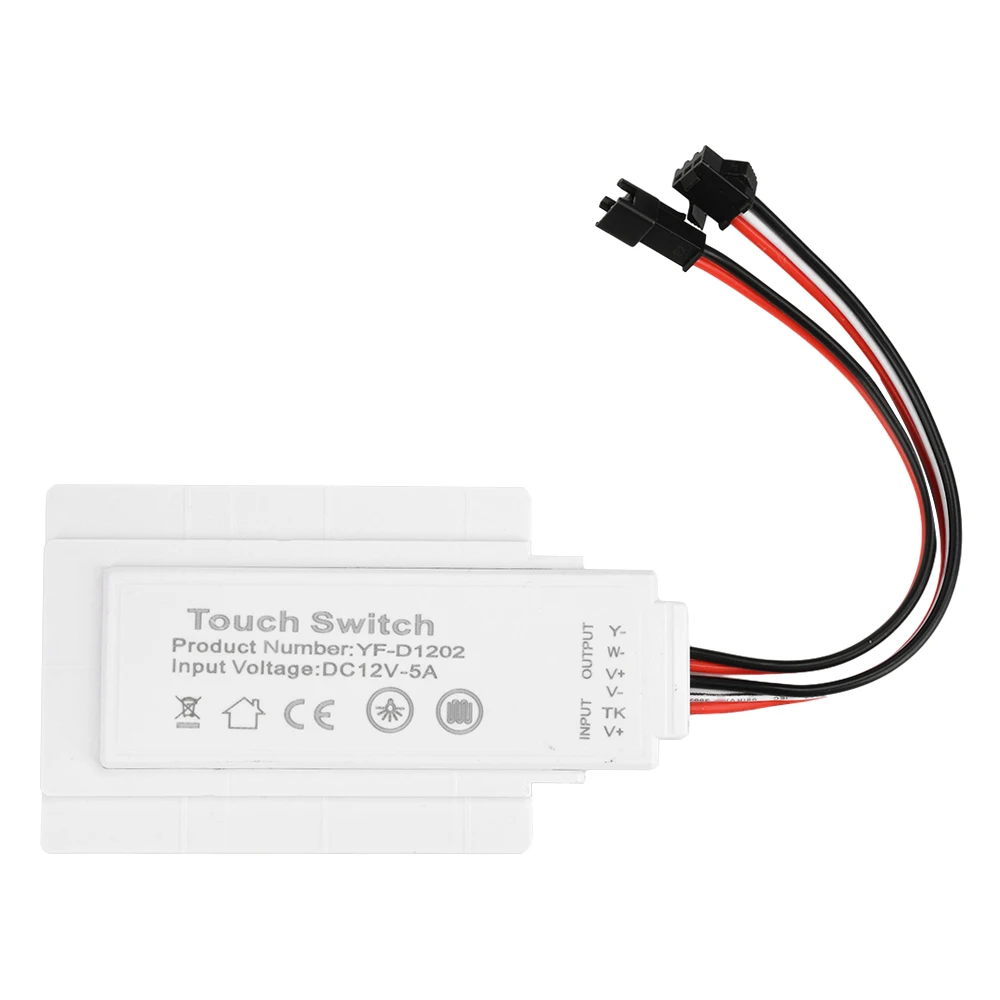 

Double-button Touch DC12V 5A 60W Switch 60W High-sensitivity LED Driver Stepless Dimming Color Adjustment Defogger Smart Switch
