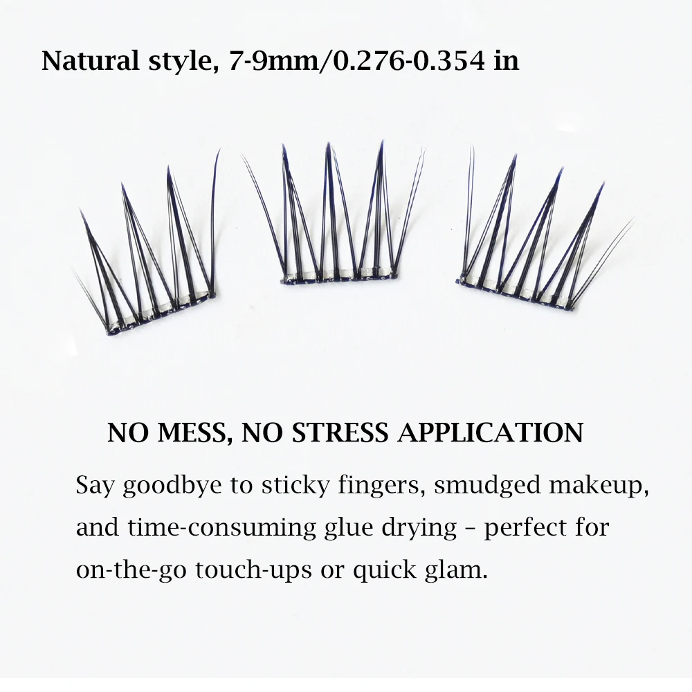 No Glue Needed Idol False Eyelashes Large Capacity 7-9mm Self Adhesive Eyelashes tweezers DIY Lash Extension Cluster Lashes