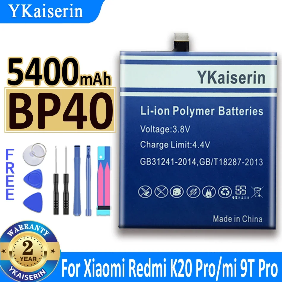 5400mAh YKaiserin 배터리 BP41 BP40 Xiaomi Redmi K20 / Mi 9T MI9T / K20 Pro Mi 9T Pro K20pro 교체 용 배터리