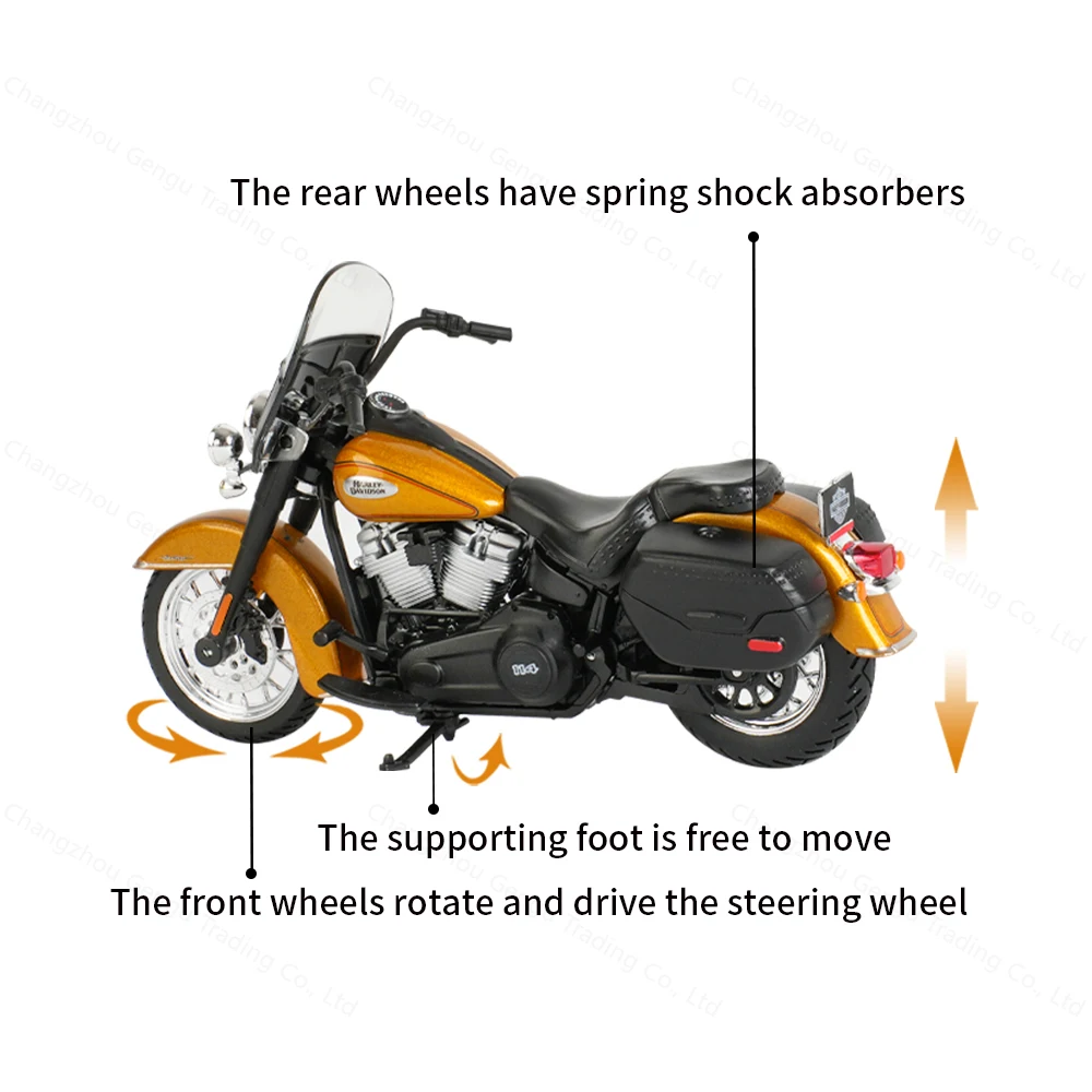 Maisto 1:18 Harley-Davidson 2023 HARLEY-DAVIDSON HERITAGE CLASSIC Die Cast Vehicles Collectible Hobbies Motorcycle Model Toys