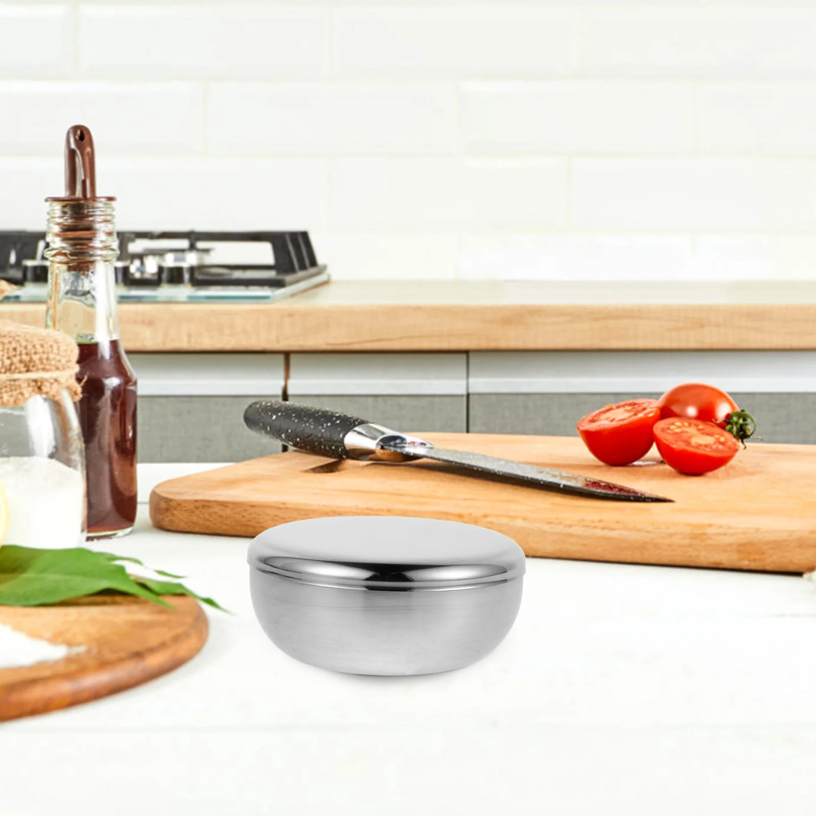 

Korean Stainless Steel Rice Bowl with Lid Heat Resistant Anti Scald Soup Snack Small Dishes Camping Kitchen Use Steel