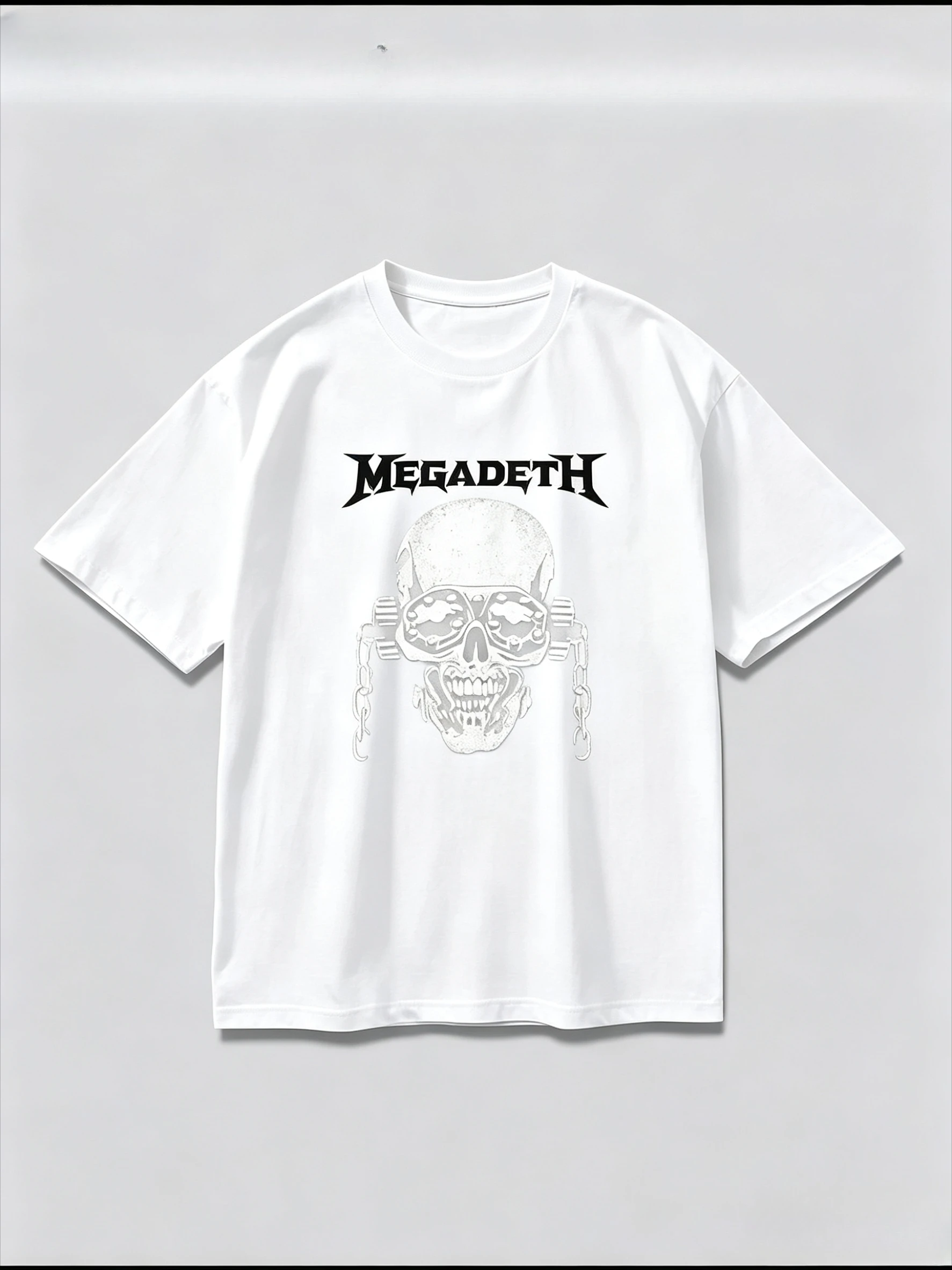 Megadeth Thrash Metal Skull Graphic T‑Shirt Unisex Short‑Sleeve Casual Top Heavy Rock Print Street‑Style For Metal Music
