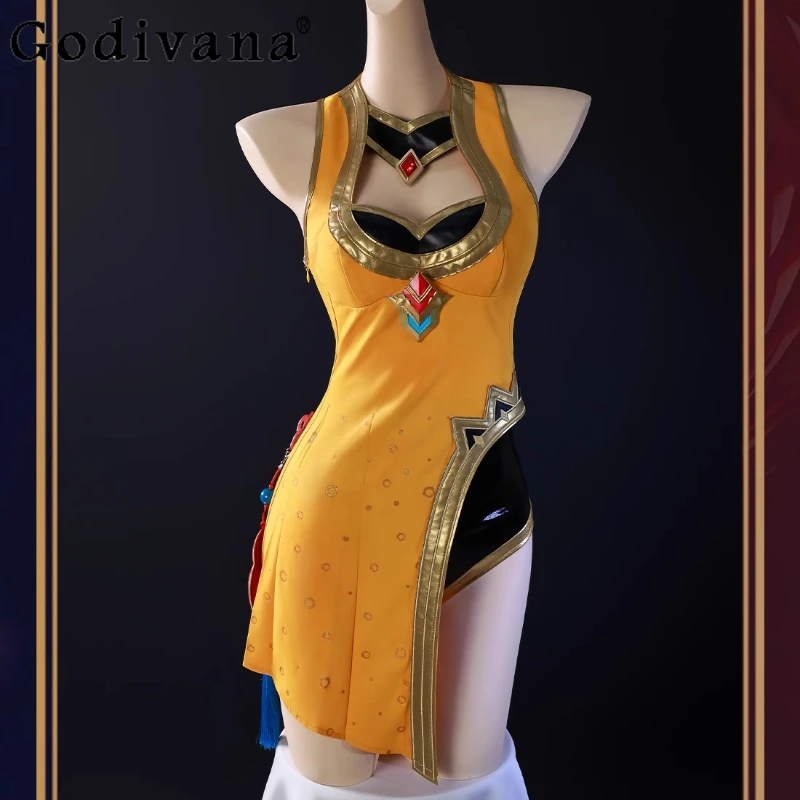 Halloweens Game Honor of Kings Daji Cosplay Dress Girls Original Leather Sexy Suit Christmas Role Play Women HERO Cos Dress