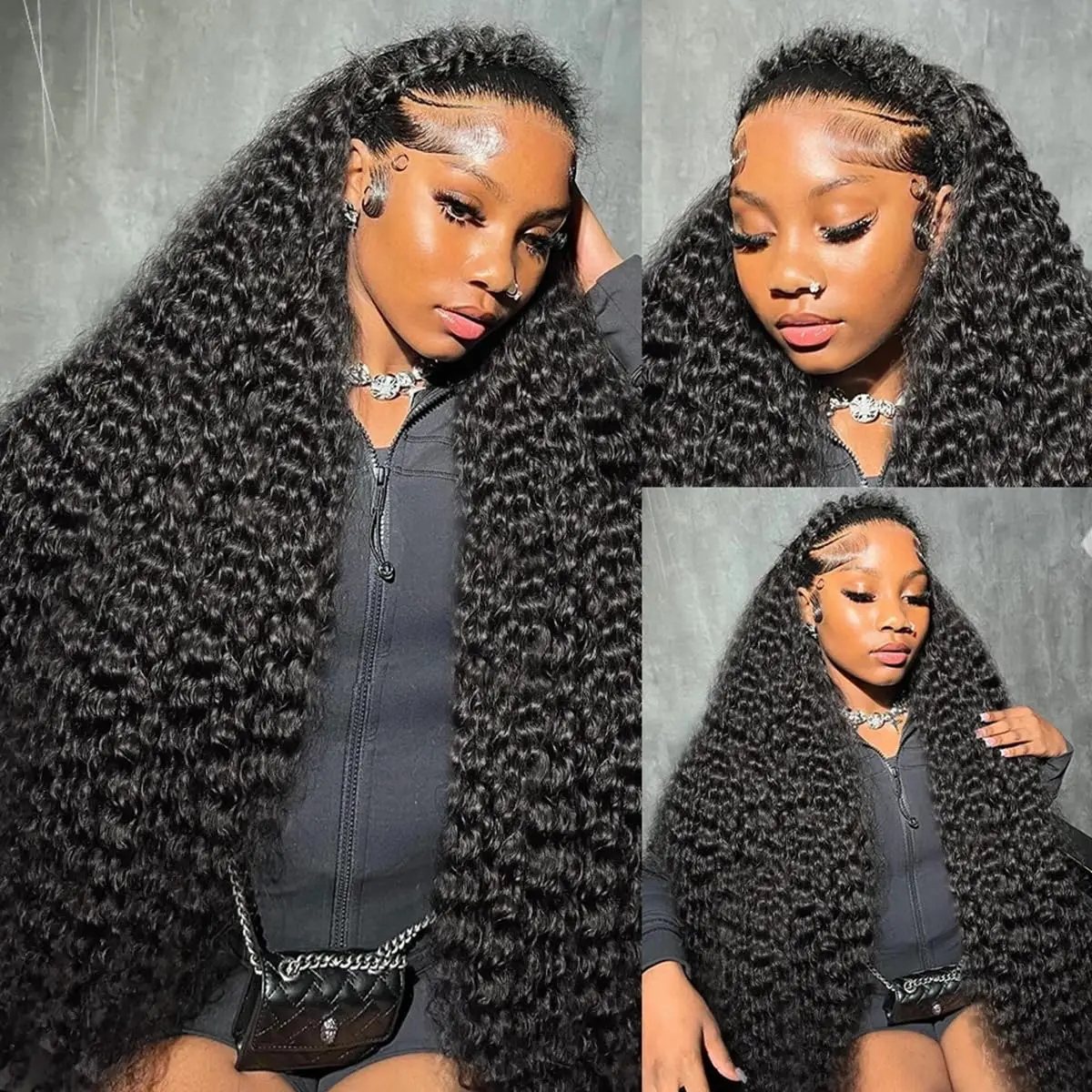 Curly 44 Inch Brazilian Human Hair Lace Wig 13x4 13x6 HD Lace Front Wig Human Hair 200 Density Glueless PrePlucked For Black Women - view 2